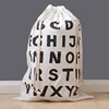 Large Cotton and Linen Laundry Bag, Toy Storage Bag, Printing Fabric, Drawstring Duffle Bag, Dirty Clothes Organizer Bags 3