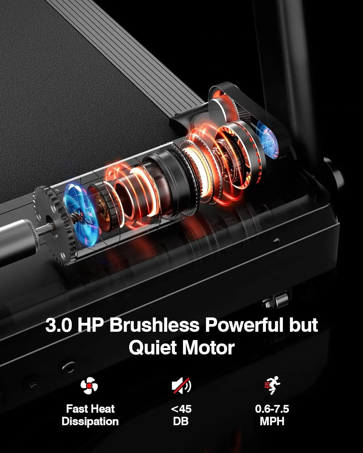 Folding Treadmill with Heart Rate Sensor, Silicone Damping System, 300lbs Weight