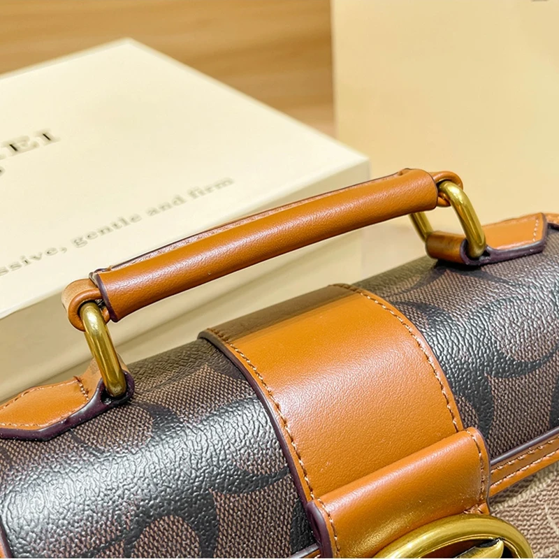 New 2024 minimalist and fashionable small handbag, contrasting color women's bag, chain, shoulder bag, designer high-end crossbo