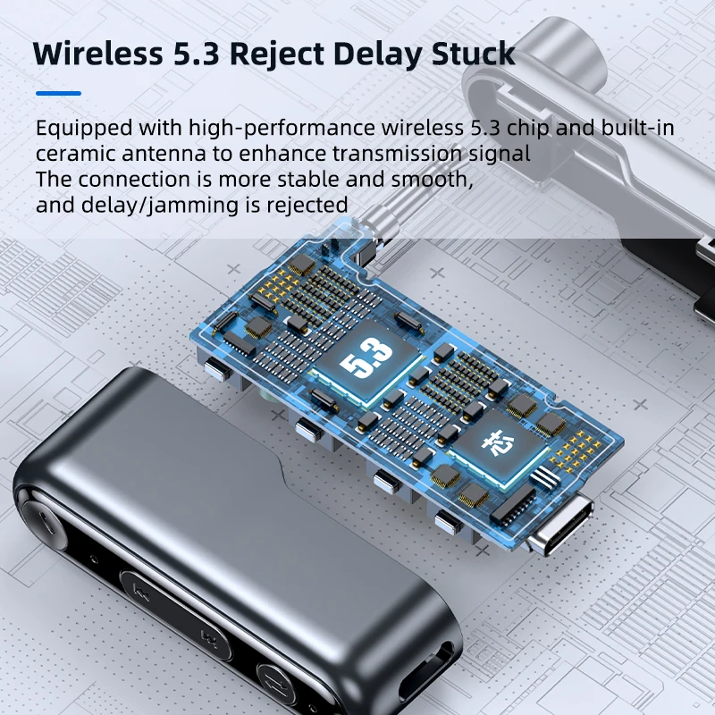 Bluetooth 5.3 Audio Receiver 3.5mm HIFI Stereo Lossless Music Wireless Adapter Support TWS Mode With Mic for Car Home Headphones