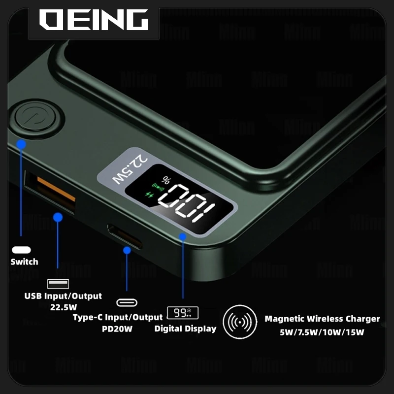 10000mAh Macsafe Powerbank 15W Magnetic Wireless Fast Charger For iPhone Xiaomi Huawei Samsung Power Bank External Spare Battery 3