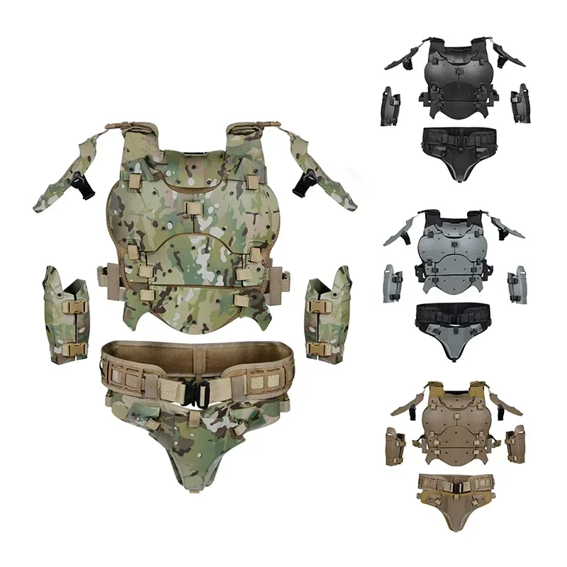 ERQYGRA Tactical Armor Suit Gear Adjustable Hunting Equipment Elbow Pad Waist Seal Airsoft CS Shooting Paintball Accessories