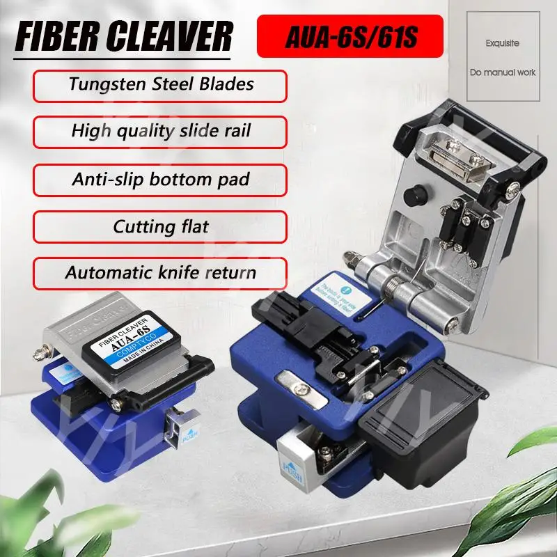 High Precision AUA-6S Fiber Optic Cleaver 16,000 Times Fiber Optic Cutting Tool With Core Collection Box