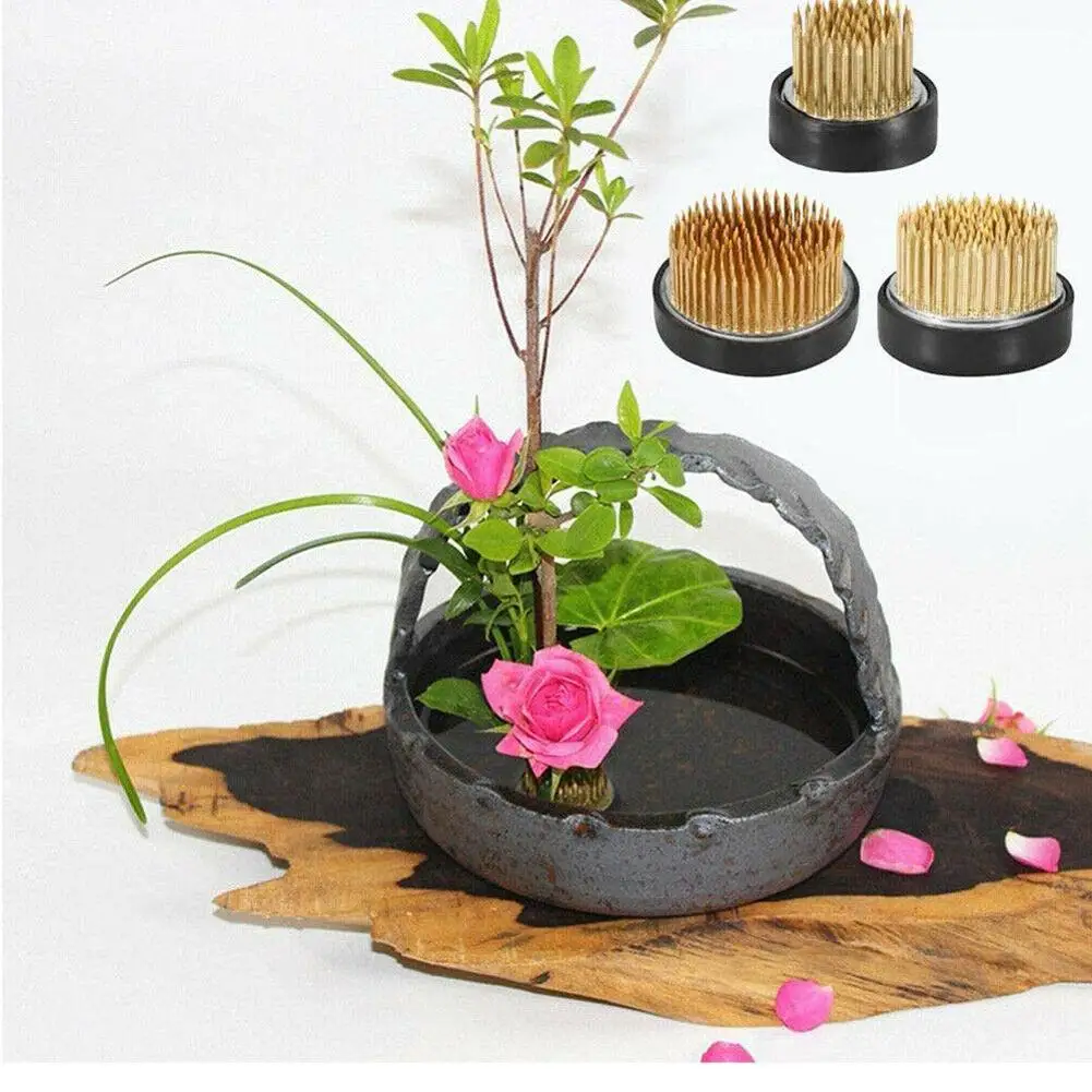 1 x runder Ikebana-Halter, Blumenbasishalter, stacheliger Frosch, festes Werkzeug, Blumenarrangierungswerkzeug, Gummi-Basishalter, Blumenfrosch – Detail 3