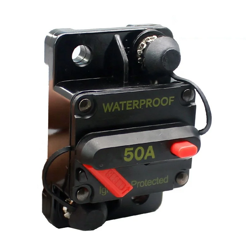 （1 Pack）12V- 48V DC Waterproof 120A Manual Reset Circuit Breaker For Car Bus Boat Submarine