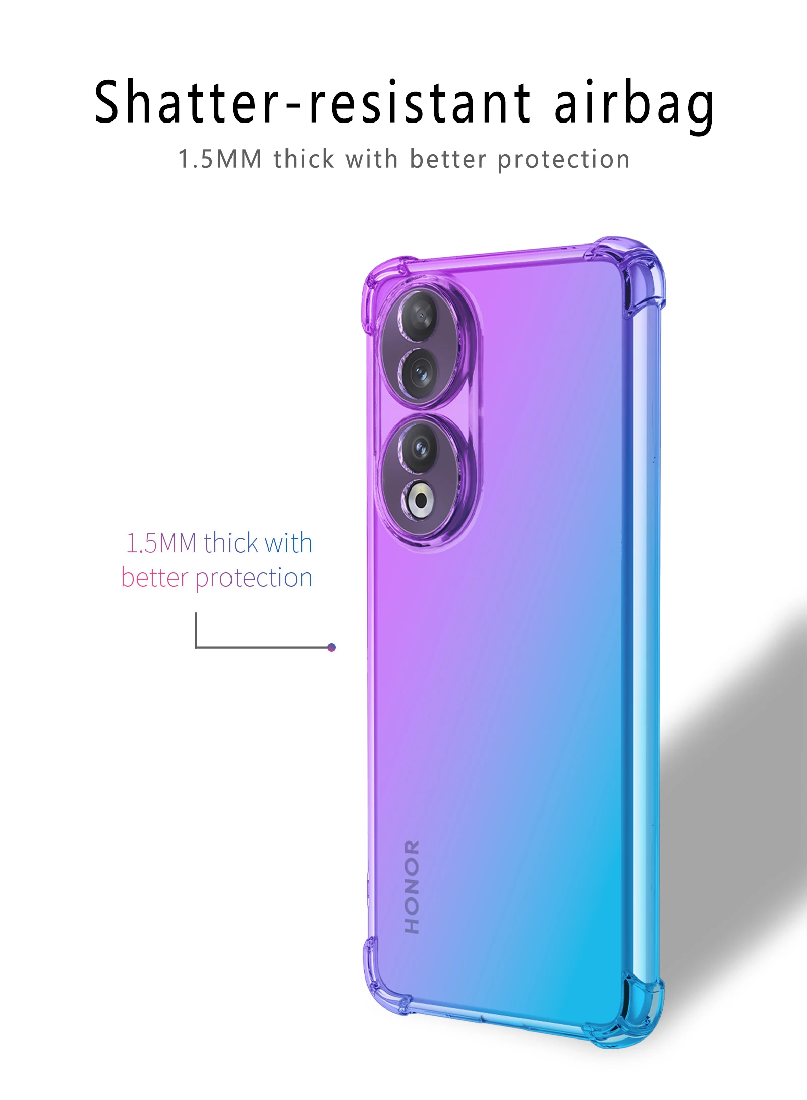 Rainbow Gradient Transparent Shockproof Silicone Case - Four Corner Protection