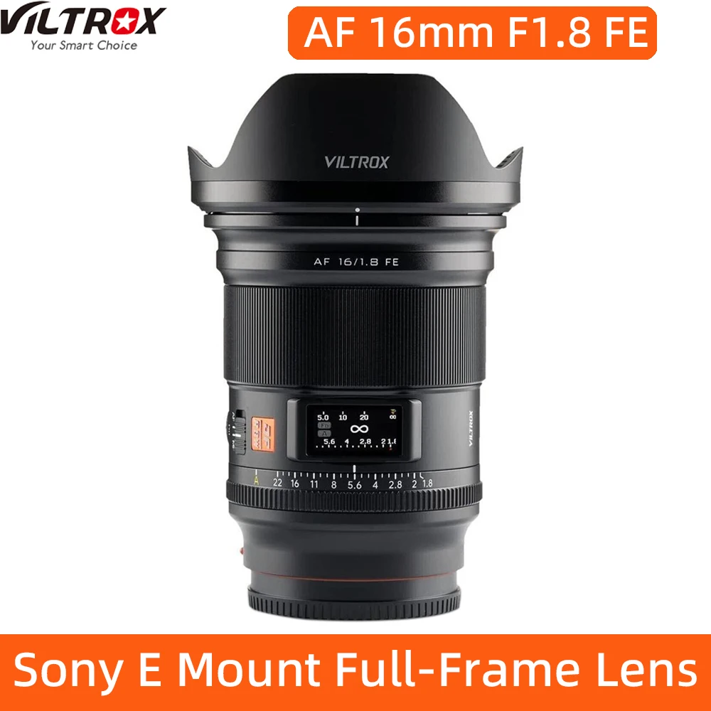 VILTROX AF 16mm F1.8 FE Full Frame Large Aperture Ultra Wide Angle Auto  Focus Lens For Sony E-mount Cameras