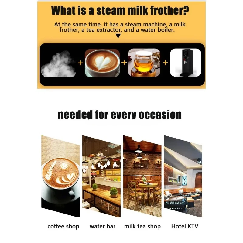 Steam Frother Teapresso Machine Automatic Milk Tea Shop Water Boiler/milk Foam Machine Commercial 6
