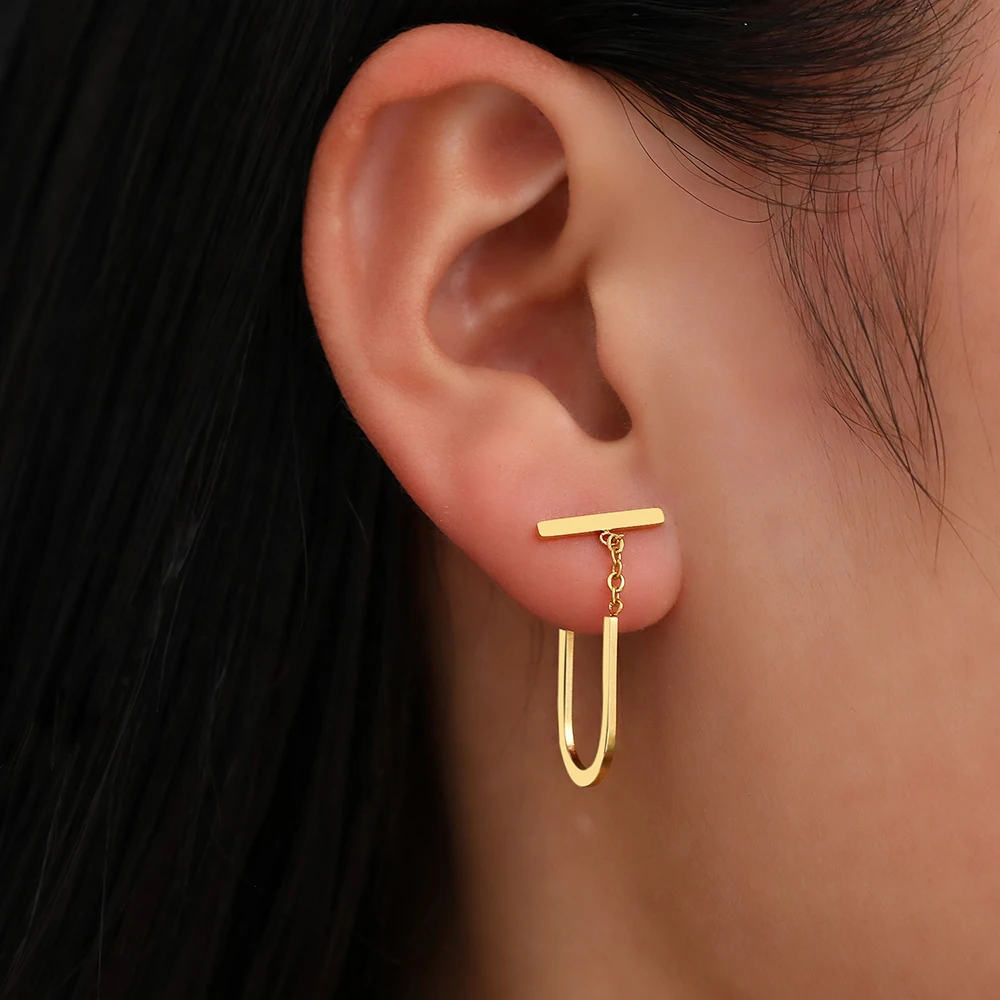 Simple Geometric Stainless Steel Tassel Earrings 6 Simple Geometric Stainless Steel Tassel Earrings 6