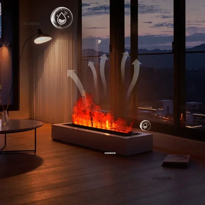 Modern Light Luxury Embedded Electric Fireplace Living Room Decorative Fireplace 3d Atomization Fireplaces with Imitation Fire Z