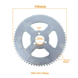 Enhanced Product Title: Durable T8F Chainring for Small Motorcycles, Electric Scooters, and Lightly Modified Bicycles (T8F - 64T - 29mm)