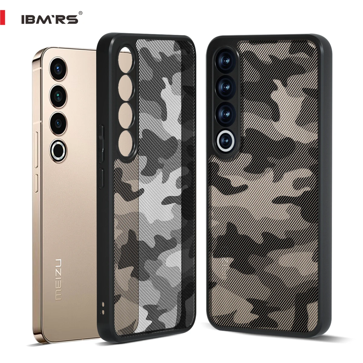 

Anti-Scratch Dual Coating Case, Compatible with Meizu 20 Pro, Camo Clear Hard Back, Shockproof Advanced Matte Protective Cover