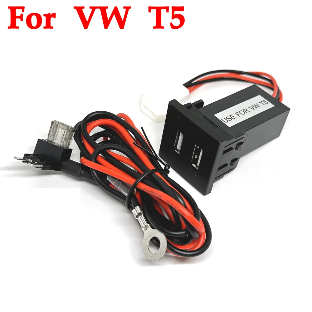 Presa Adattatore Per Caricabatterie Usb Doppia Per Auto Per Volkswagen Per Vw T5 Transporter 2003-2009 Caricabatterie Dash Presa Per Caricabatteria Da