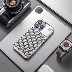 Removable Aluminum Cooling Phone Case For Iphone 12 13 14 15 Pro Max 15 Plus Fragrance Heat Dissipation Luxury Metal Phone Cover