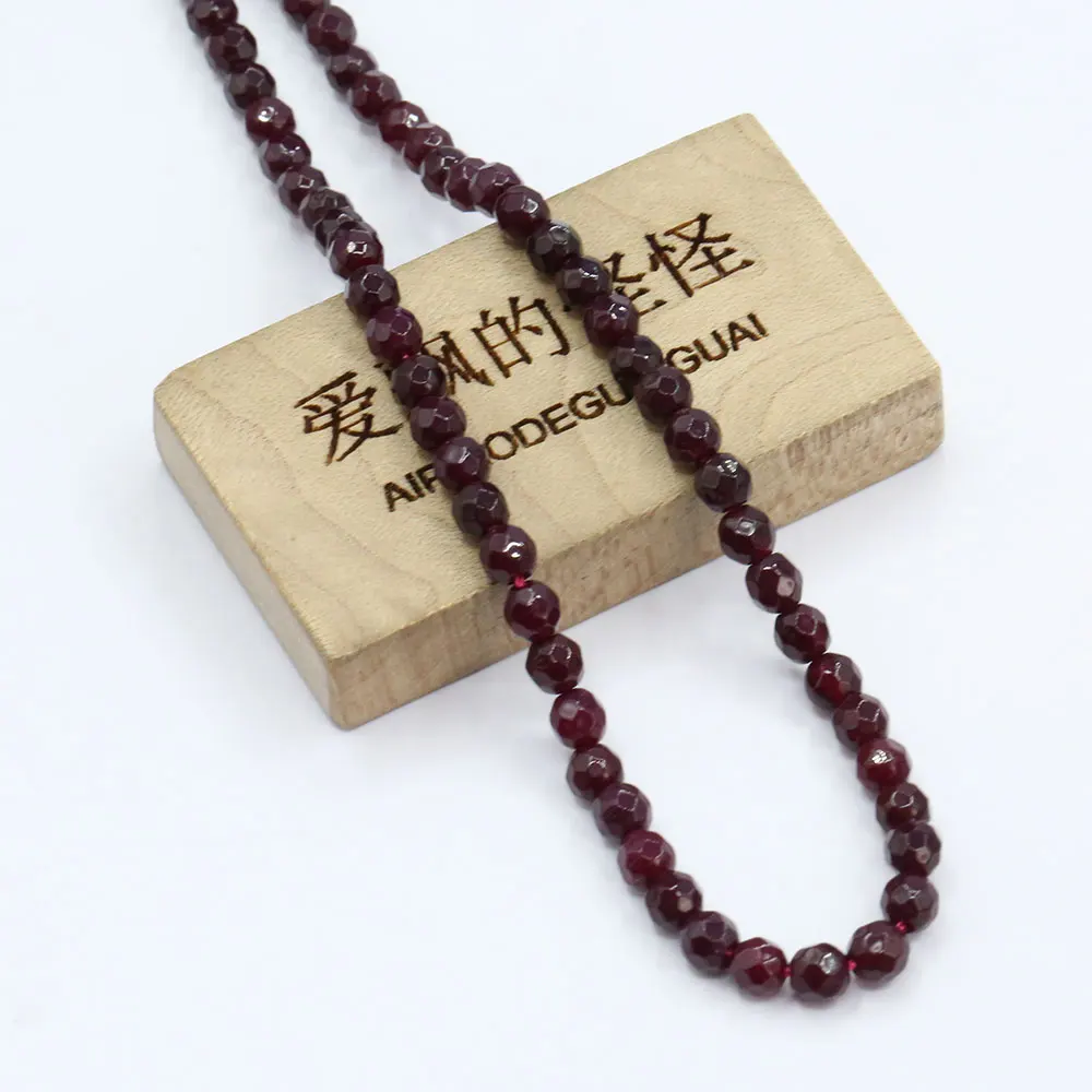 APDGG 4mm 5 Strands Natural Purple Rose Agate Faceted Round Beads Gemstone Beads 15