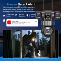 Caméra de surveillance extérieure 12MP 6K HD à triple objectif, triple écran, connexion Wi-Fi, vision nocturne, caméra de sécurité domestique étanche 4