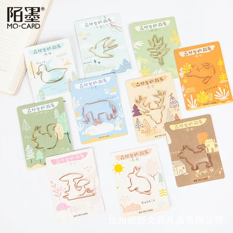 

Stories In The Forest Animal Series Paperclip Creative and Fresh Animal and Plant Metal Account Clip 10 Random