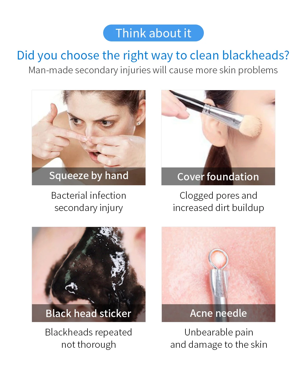 Blackhead Remover Facial Pore Cleanser Blackhead Remover Pore Vacuum Face Cleaner Nose Face Deep Cleansing Skin Care Device