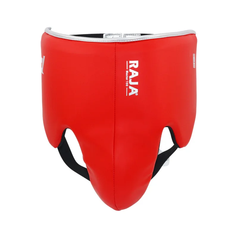RAJA Boxing Groin Protector Guard Genuine Leather Sanda Muay Thai Kickboxing MMA Men Training Abdominal Protector Gear Women