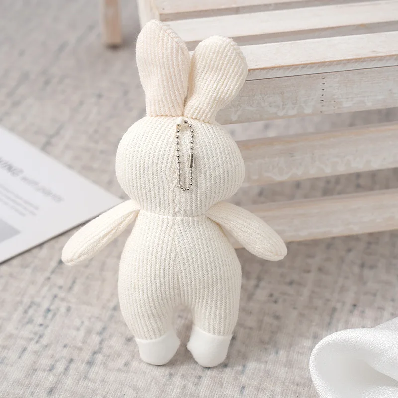 1pcs 20cm 수건 토끼 귀여운 Schoolbag 스트라이프 펜던트 어린이 선물 인형 귀여운 펜던트 Kawaii 소녀 파티 장식