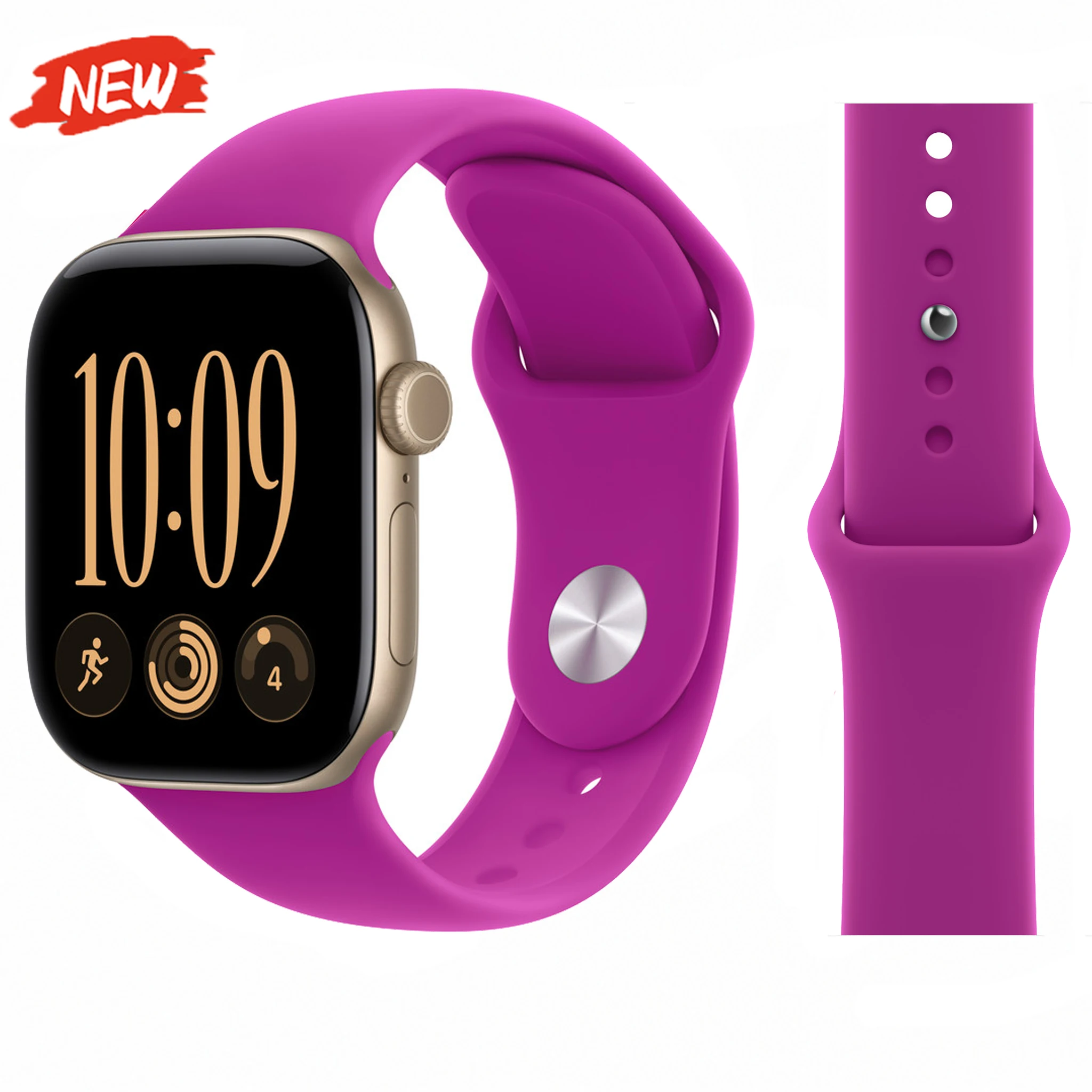 Silicone Sport Band for Smartwatch, Breathable Wristband Strap