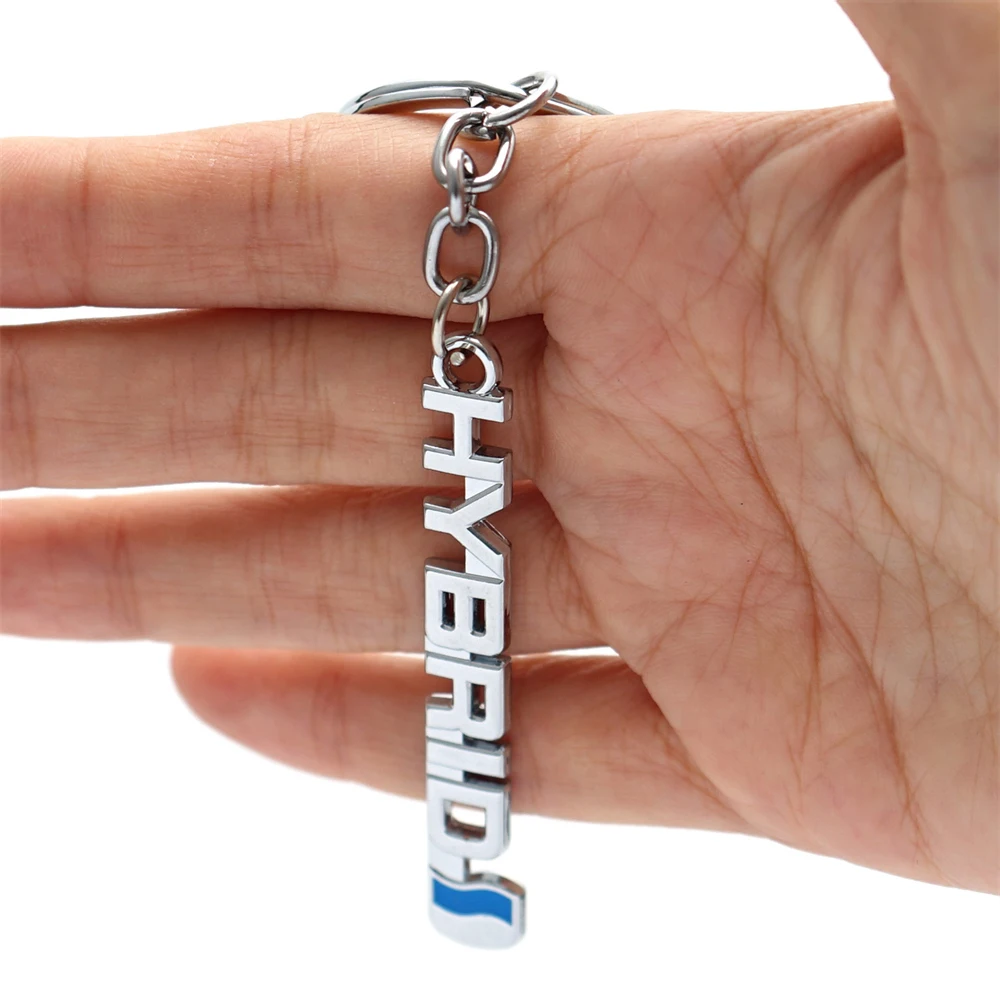 

1 Pieces Chrome HYBRID Logo for Rav4 Crown Prius Camry Auris Keychain Car Key Chain Key Ring Keyfob Pendant Holder