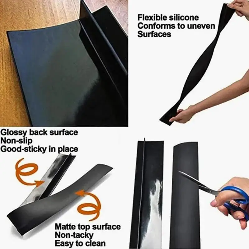 Stove Counter Gap Cover T-Shaped Kitchen Silicone Heat Resistant Mat Gas Stove Protector