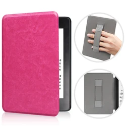 Versatile PU Leather Case with Hand Holder for Paperwhite 4 (Rose Red)