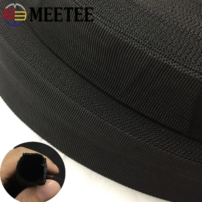 Meetee 가방 스트랩용 더블 레이어 폴리에스터 웨빙 리본, 할로우 튜블러 테이프, 의류 장식 밴드 액세서리, 10M, 20-50mm