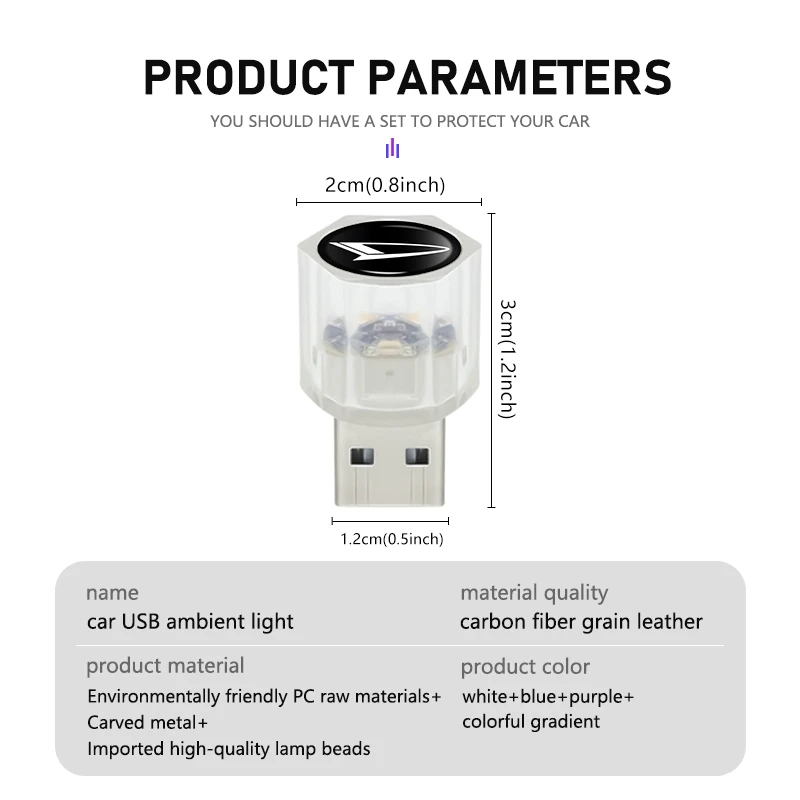 자동차 미니 USB LED 주변 조명, 다이하츠 D-베이스 D-R 피코 코펜 시리온 YRV 페로자 차레이드용, 분위기 있는 자동 다채로운 램프