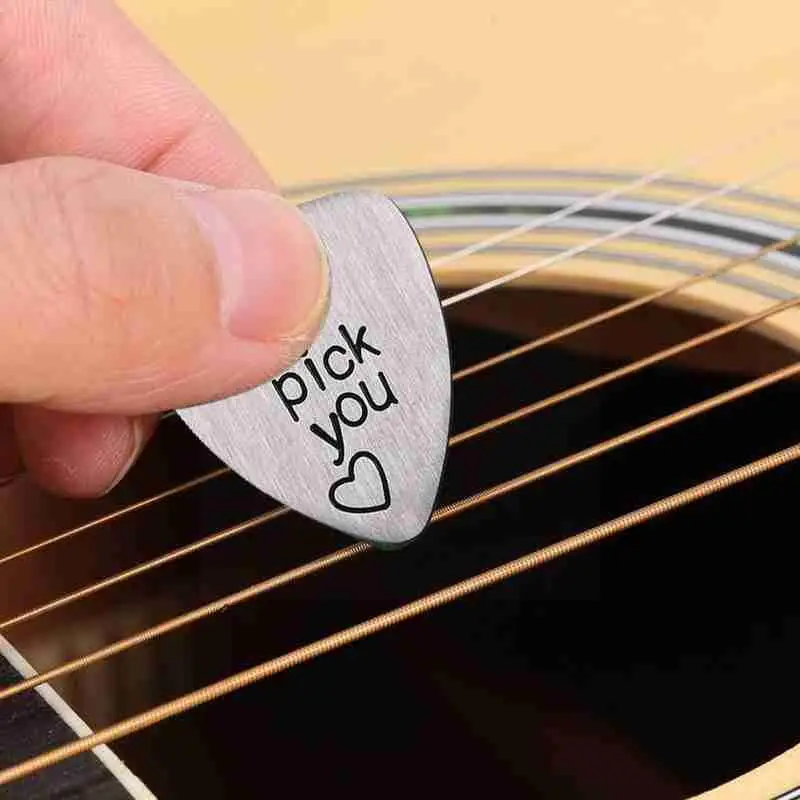 Titanium Steel Carved Guitar Pick Bass Guitar Accessories Electric Acoustic Ukulele