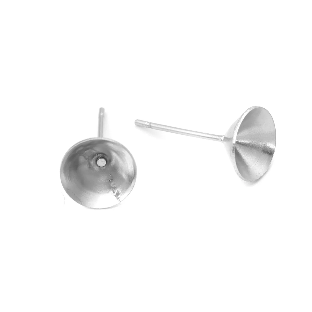 

50PCs Stainless Steel Ear Post Stud Earrings Round Glue On for jewelry making diy women fashion earrings accessories handmade