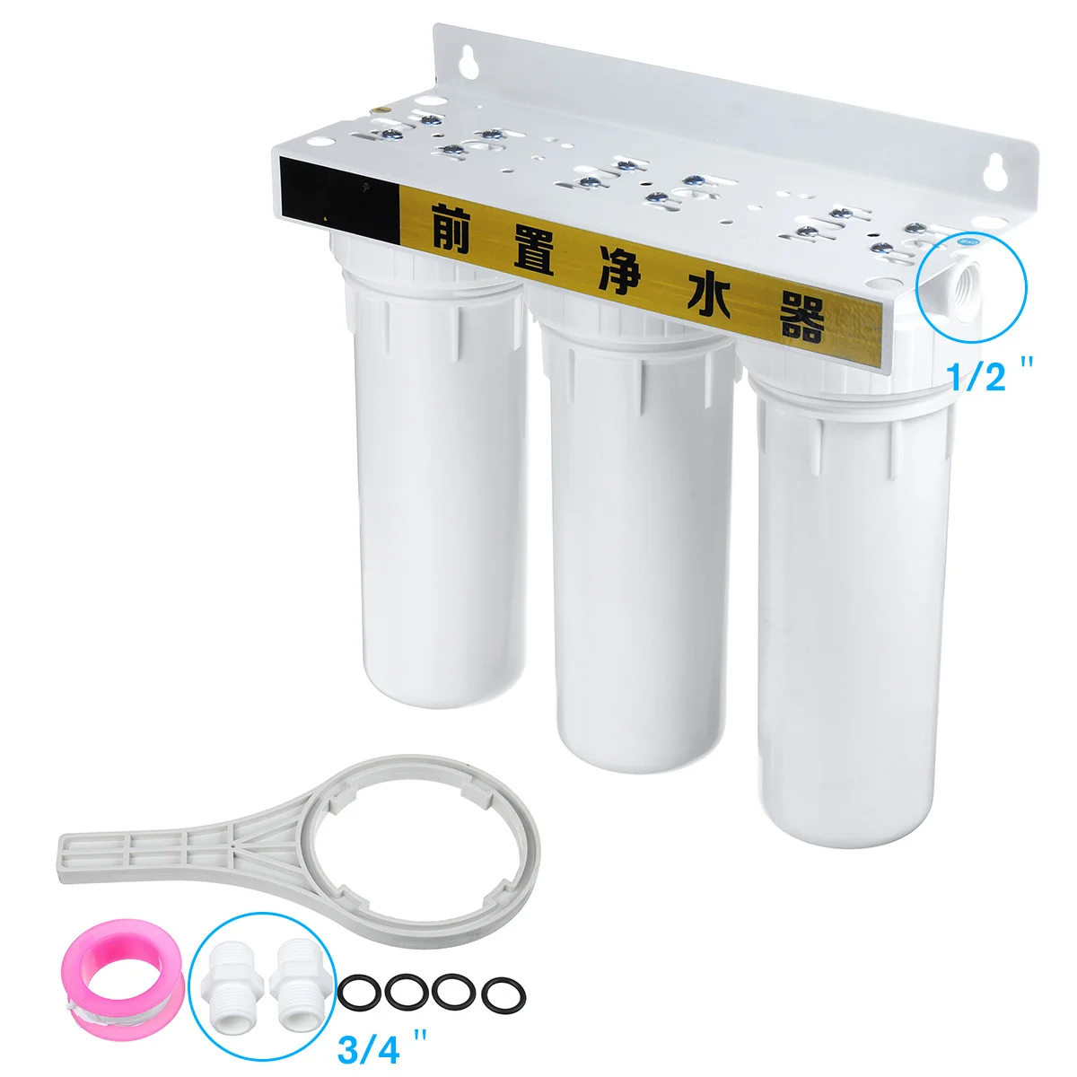 Water Purifier with 3 Filter Cartridge, PP UDF CTO, General Kitchen Front Water Purifier, Household Straight Drinking