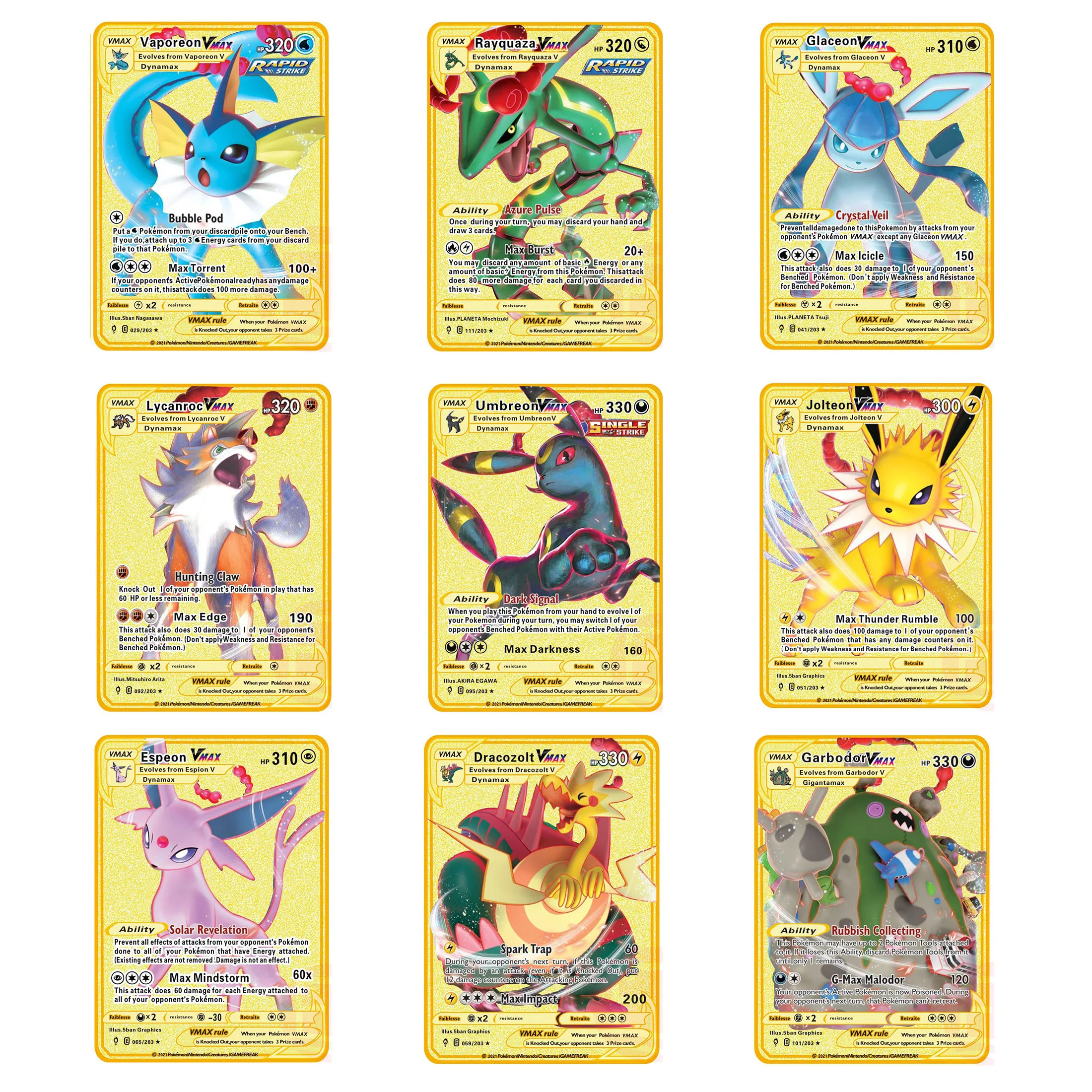 Pokemon Gold Metal Card HP English Game Anime Battle Card Eevee Pikachu  Mewtwo Collection Action Figure Model Kid Toy Gift| | - AliExpress