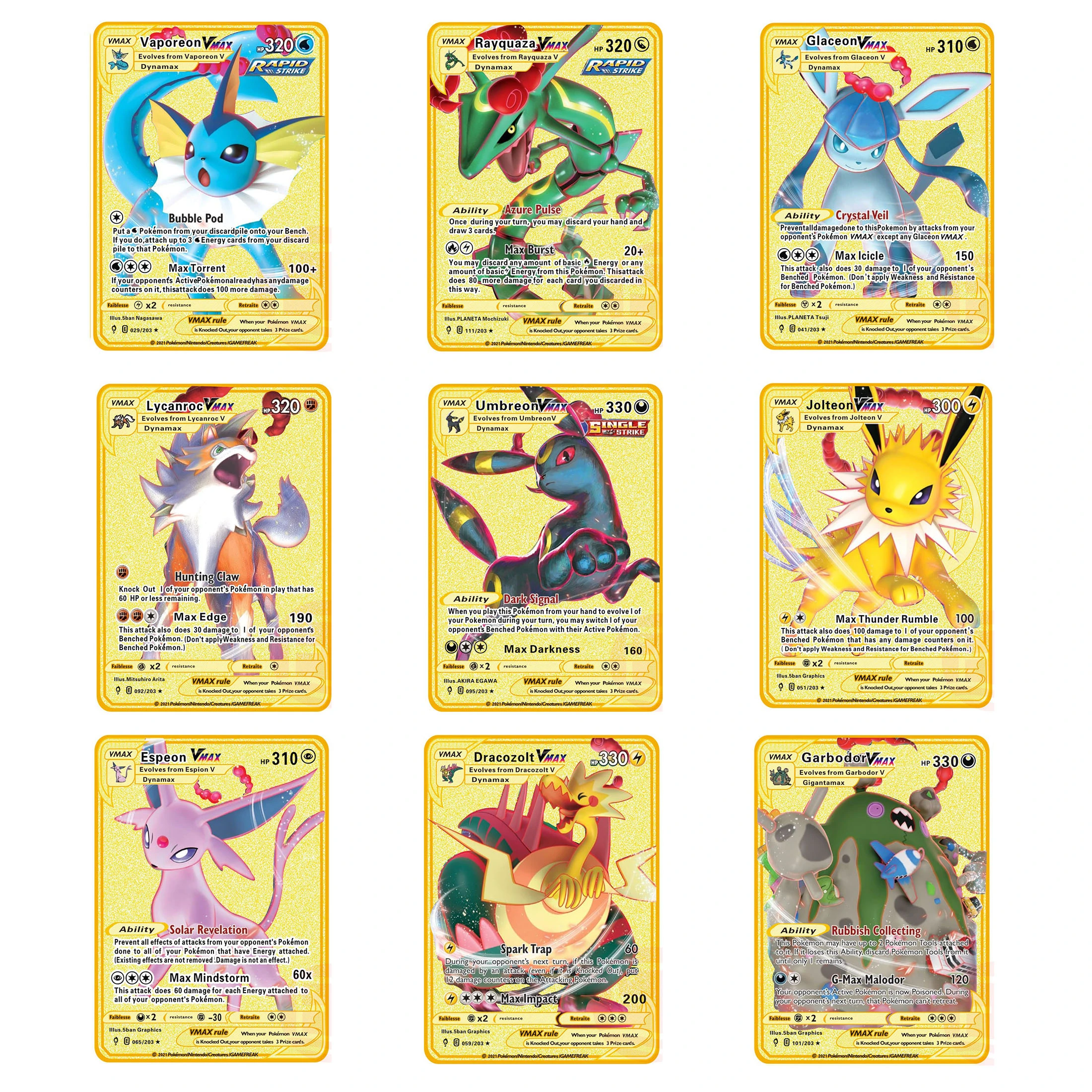 Pokemon Gold Metal Card HP English Game Anime Battle Card Eevee Pikachu  Mewtwo Collection Action Figure Model Kid Toy Gift| | - AliExpress