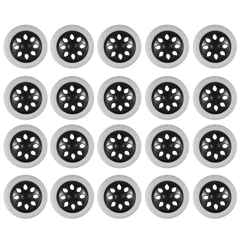 20X Black White Plastic Core Foam Shopping Trolley Cartwheel Casters