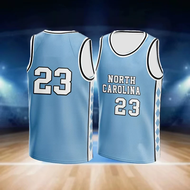 Summer Men Basketball Jersey North Carolina NO.23/9 Vintage Jersey Breathable Sleeveless Shirt for Training Competition