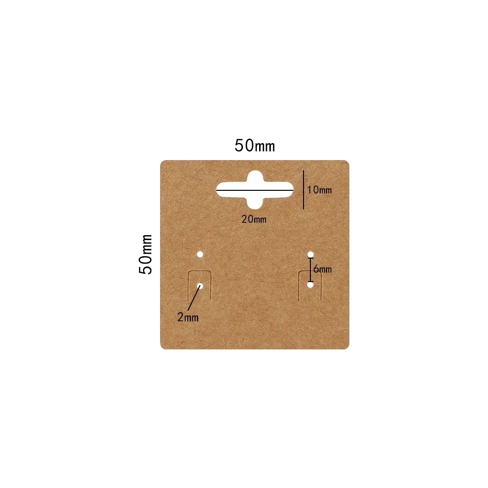 50 Pcs 5x5cm New Pattern Hangable Earrings Jewelry Display Paper Card With Or Without Bags Wholesale Packaging Business Supplier