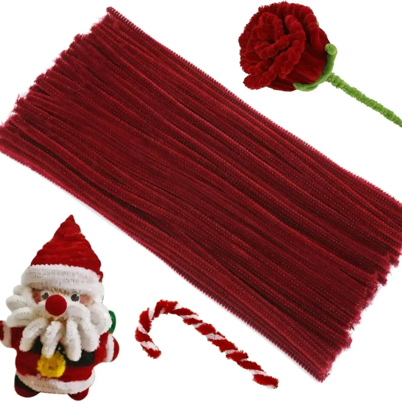 200 Pièces Nettoyeurs De Tuyaux Rouges - 12 Pouces X 6 Mm - Idéal Pour Bricolage Et Artisanat