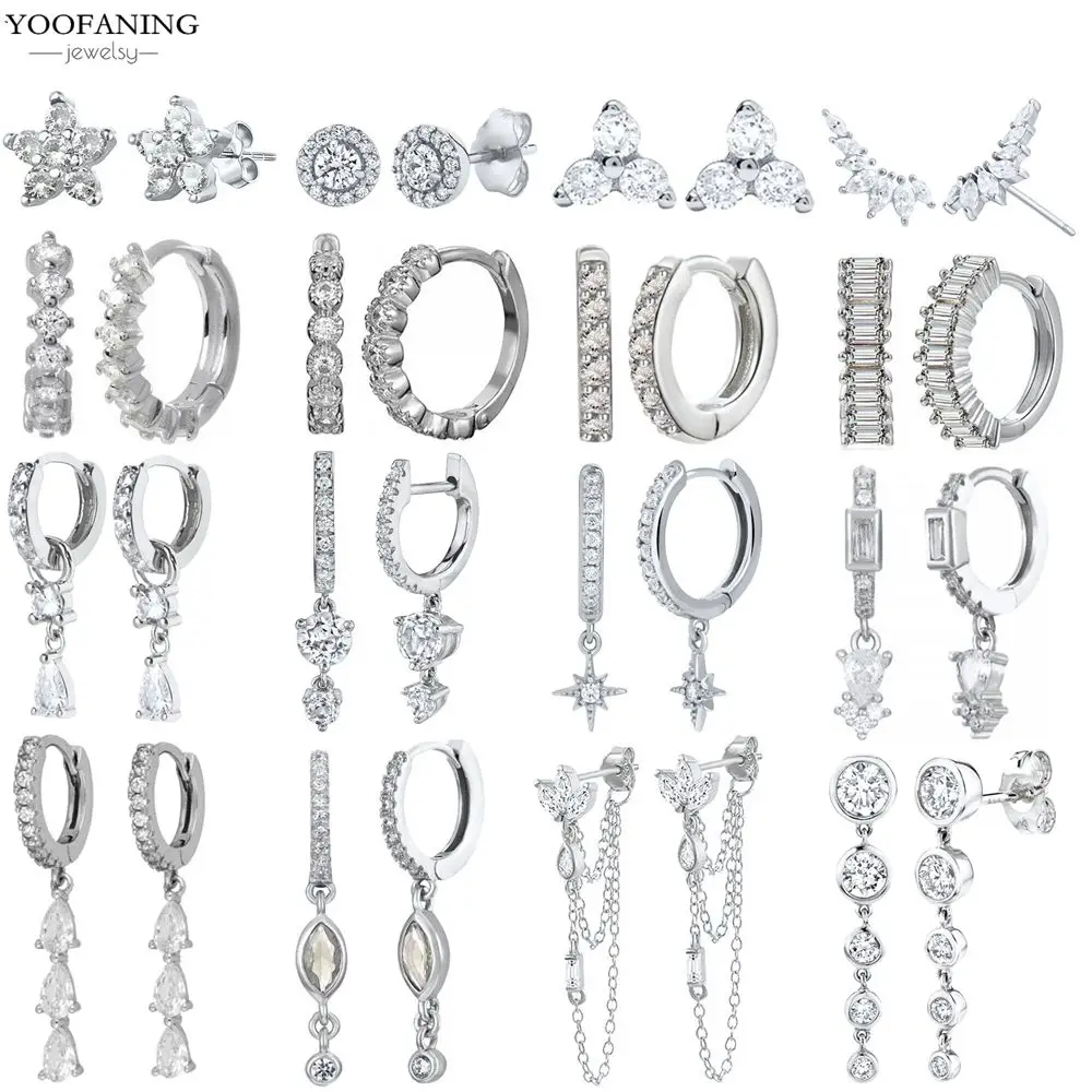 925 Sterling Silver Ear Needle High-end Silver Circular Earring Silver ...