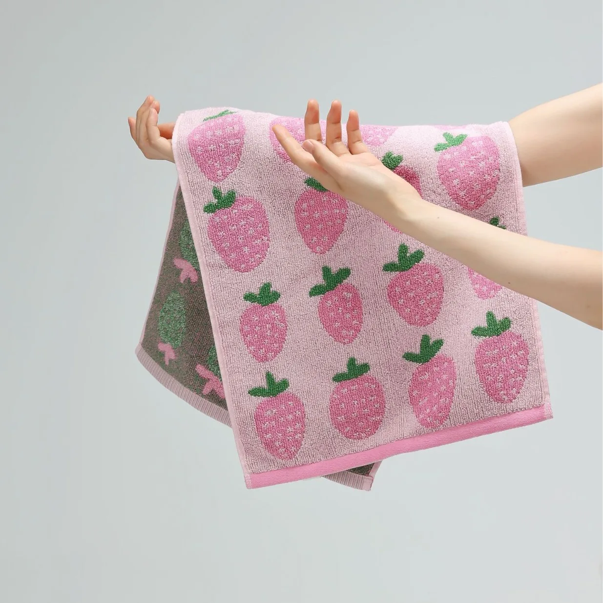 Kawaii Bathroom Cotton Towel Set Strawberry Microfiber Body Skin-friendly Beach Towels For Girls Kids Men Female