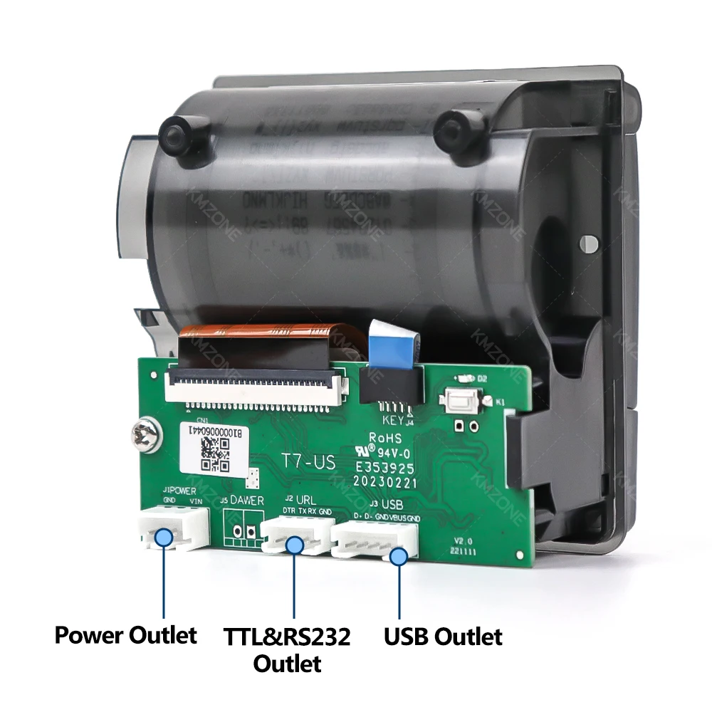 USB/RS232/TTL 인터페이스 포트 미니 내장형 열전사 프린터 패널 58mm 영수증 티켓 청구서 인쇄 DC 5-9V 기계