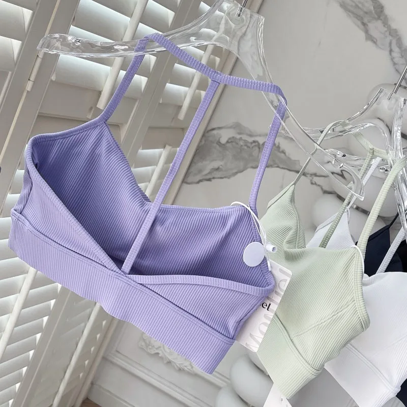 Danielle Ribbed Toga Padded Sports Bra