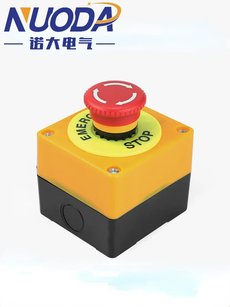 

Emergency Stop Self-locking Button Switch Mushroom Head Red Sign NO+NC AC660V/10A With Box