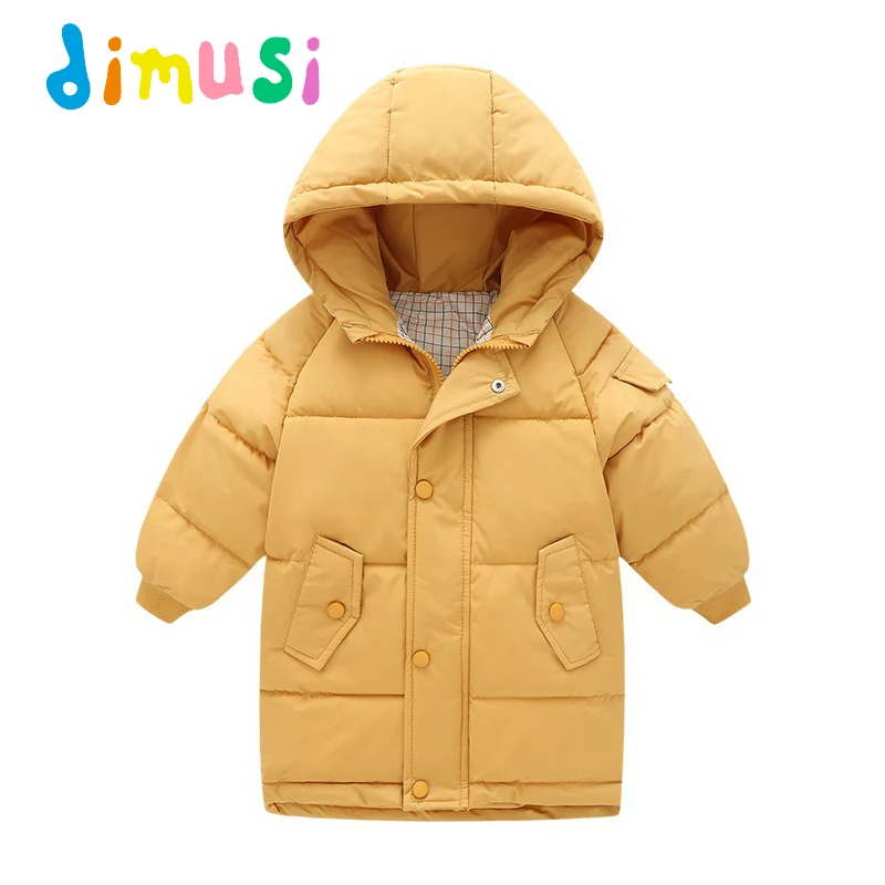 

DIMUSI Winter Children Cotton Padded Coats Boy's Kids Casual Long Warm Jacket Fashion Girls Thicken Hooded Coats Clothing 4~14Y