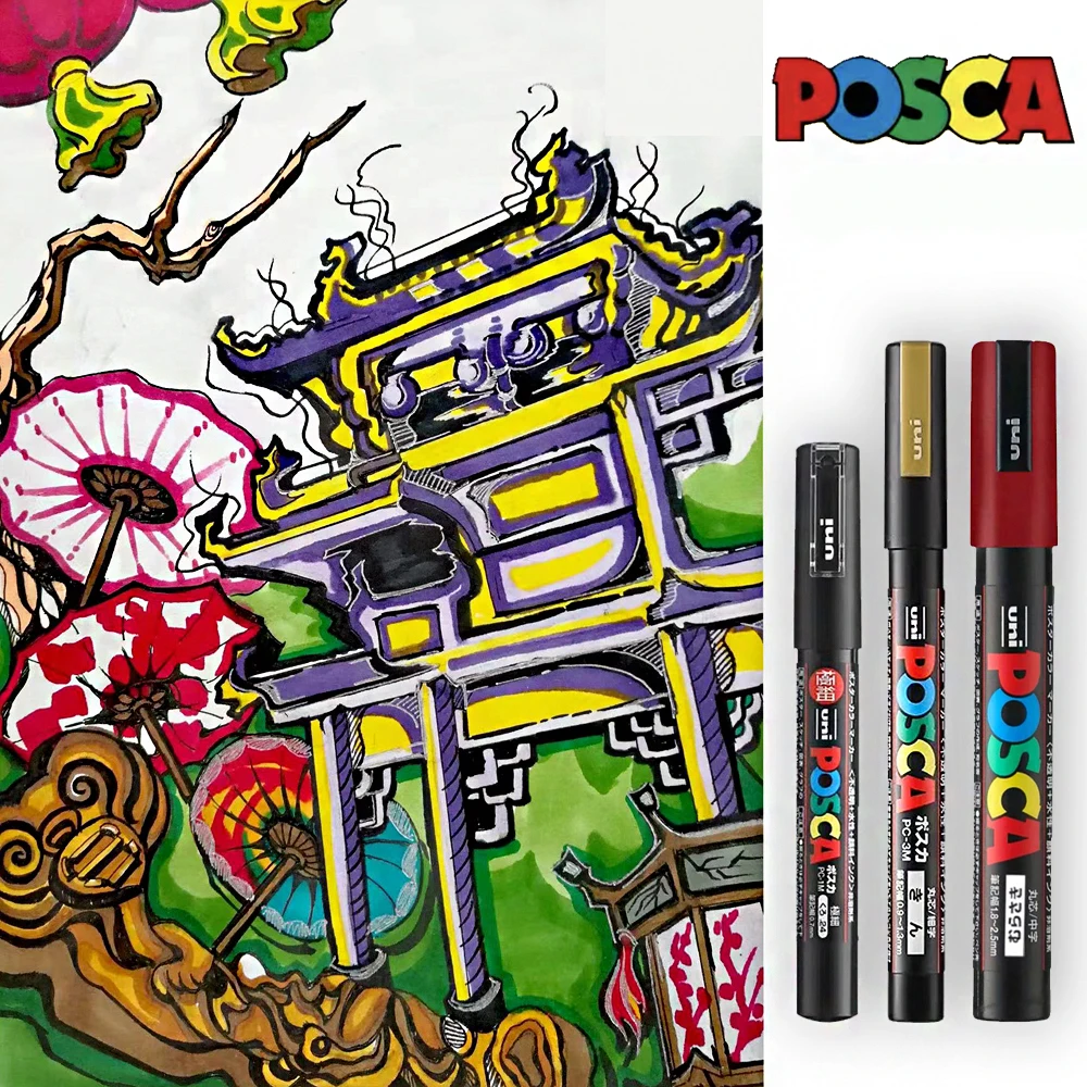 Japan Uni Posca Paint Markers Set 15Color PC-3M Acrylic Drawing Painting  Pens Pencil Artists Tools for DIY Creation Illustration - AliExpress