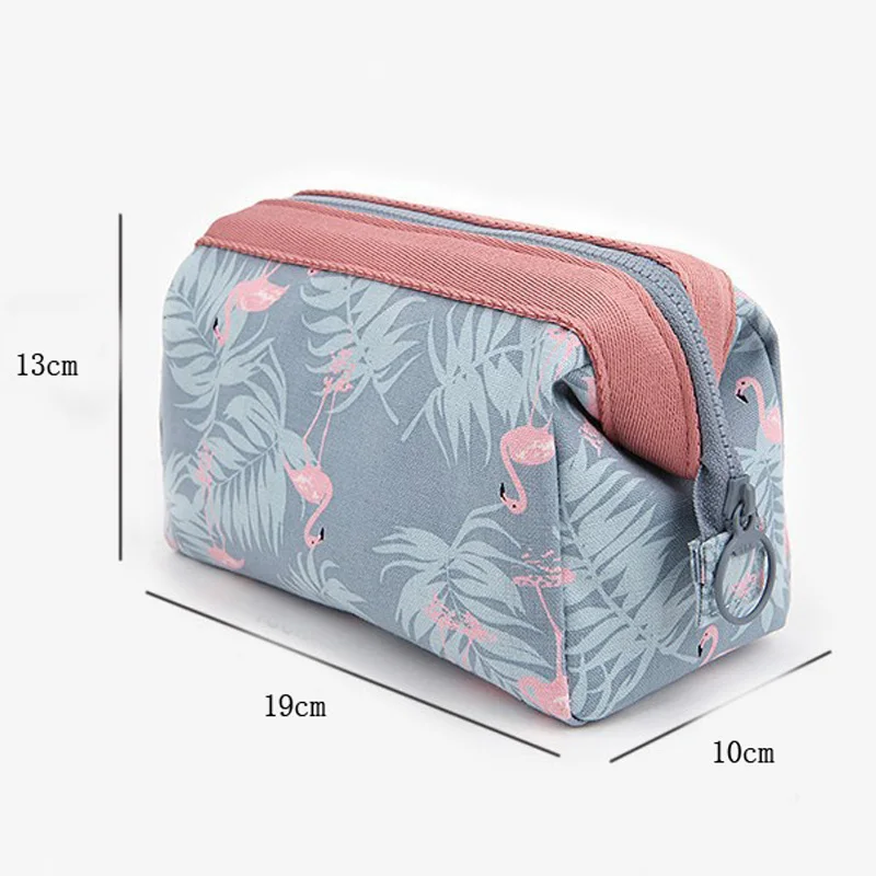 Small Lipstick Pouch Cute Flamingo Printed Zipper Makeup Bag Or