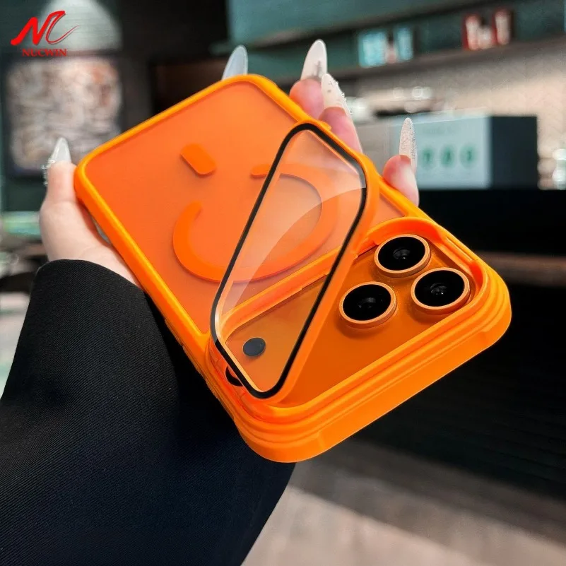 Foldable Camera Stand Holder with Matte Finish and Wireless Charging – Shockproof Case