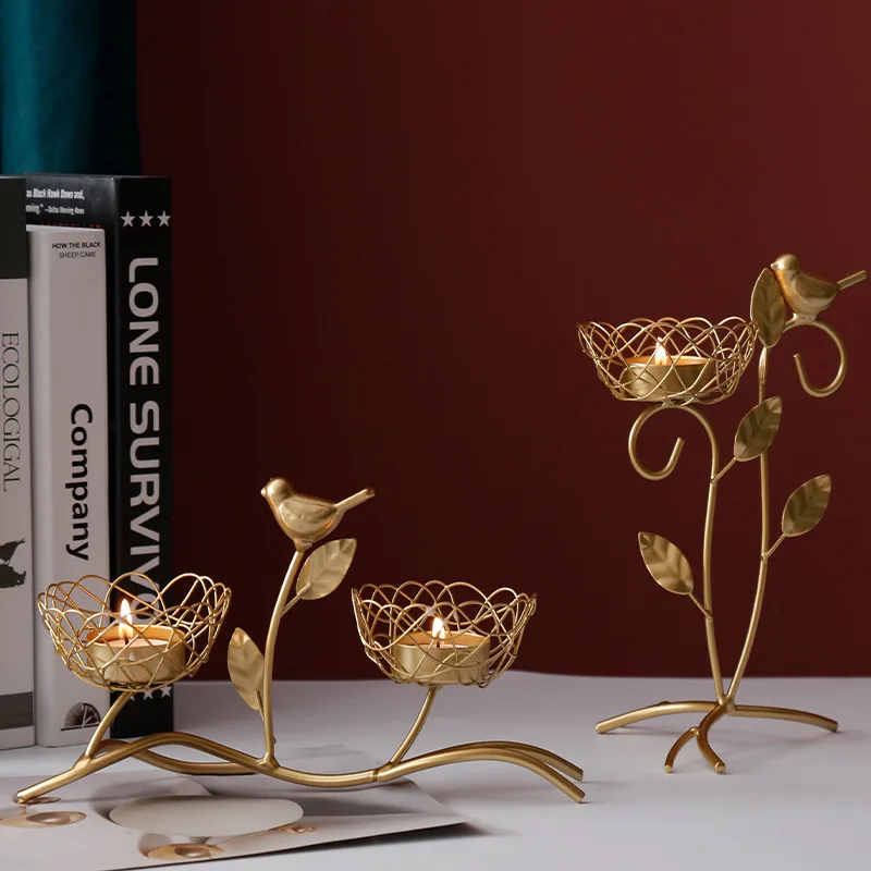 Iron Bird Candlestick Home Decoration