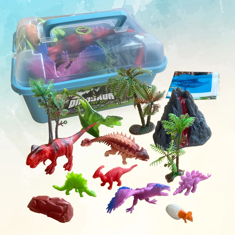 Dinosaur Toy Set for Boys and Girls, Create a Prehistoric World with T-Rex, Includes Storage Box, Perfect Dinosaur Gift for Chil